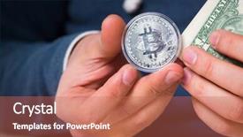  Presentation with mining - Theme having young man in bitcoin mining background and a  colored foreground