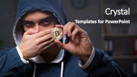  Presentation with mining - Audience pleasing slide deck consisting of young man in bitcoin mining backdrop and a  colored foreground