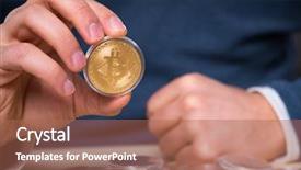  Presentation with mining - Beautiful theme featuring young man in bitcoin mining backdrop and a  colored foreground