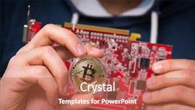  Presentation with data mining data minig concept - Cool new theme with young man in bitcoin mining backdrop and a  colored foreground