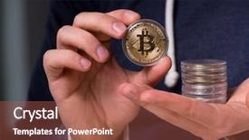  Presentation with data mining - Cool new PPT theme with young man in bitcoin mining backdrop and a red colored foreground