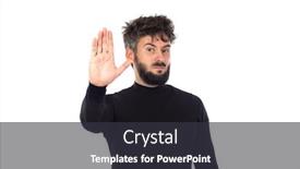  Presentation with black man - Slide deck with young-man-in-black-isolated background and a dark gray colored foreground