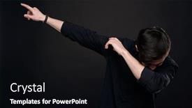  Presentation with black man - PPT layouts having young-man-in-black-shirt background and a black colored foreground