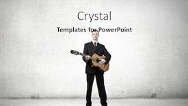  Presentation with suit guitar - PPT layouts with young man in black suit playing acoustic guitar background and a white colored foreground