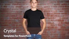  Presentation with young black couples hiking - Presentation theme consisting of young man in blank black background and a tawny brown colored foreground