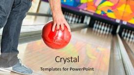  Presentation with bowling - Presentation design featuring young man in bowling alley background and a lemonade colored foreground