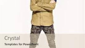  Presentation with clothing - Audience pleasing presentation design consisting of young-man-in-camouflage-clothing backdrop and a lemonade colored foreground