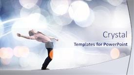  Presentation with acting - Amazing PPT layouts having young man in casual acting like neo backdrop and a sky blue colored foreground