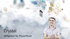  Presentation with nasa - PPT theme with young man in casual dreaming about future elements of this image are furnished by nasa background and a lemonade colored foreground