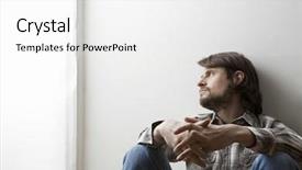  Presentation with wall - PPT theme having young man in checked shirt background and a white colored foreground