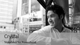  Presentation with hong kong - Theme having young man in double decker background and a  colored foreground