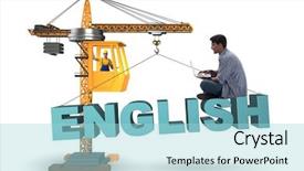  Presentation with language training - Amazing slides having young man in english language backdrop and a arctic colored foreground