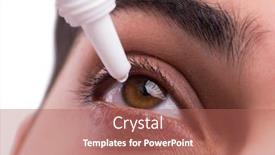  Presentation with eye medical - Beautiful slides featuring young-man-in-eye-care backdrop and a coral colored foreground