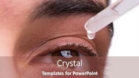  Presentation with eye medical - Slides consisting of young-man-in-eye-care background and a tawny brown colored foreground