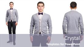  Presentation with fashion - Amazing slide deck having young-man-in-fashion-concept backdrop and a gray colored foreground