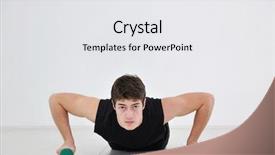  Presentation with exercise sport - Beautiful theme featuring young man in fintess sport club exercise withweights and relaxing backdrop and a white colored foreground