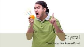  Presentation with gmo - Slide deck having gmo fruits and vegetables concept background and a yellow colored foreground