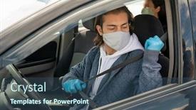  Presentation with mask - Cool new PPT layouts with young-man-in-hoodie-jacket backdrop and a ocean colored foreground