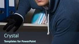  Presentation with industrial espionage - Cool new theme with young-man-in-industrial-espionage backdrop and a ocean colored foreground