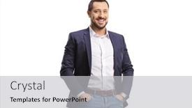  Presentation with jeans - Slide deck enhanced with young-man-in-jeans background and a  colored foreground