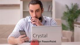  Presentation with disease - Colorful presentation design enhanced with young-man-in-love-during backdrop and a coral colored foreground