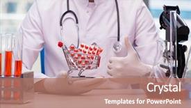  Presentation with renal cancer kidney medical concept - Slides having young man in medical concept background and a  colored foreground