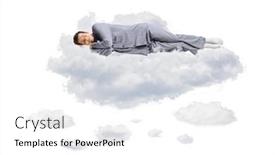  Presentation with floating - Presentation theme with young-man-in-pajamas-floating background and a white colored foreground