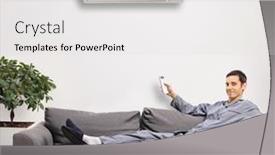  Presentation with air conditioning - Slides enhanced with young-man-in-pajamas-resting background and a light gray colored foreground