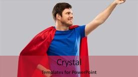 Presentation with super power - PPT theme having young man in red superhero background and a crimson colored foreground