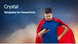  Presentation with super power - Amazing presentation having young man in red superhero backdrop and a ocean colored foreground