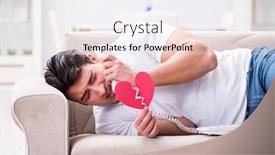  Presentation with saint - Presentation theme enhanced with young man in sad saint valentine concept background and a white colored foreground