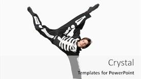  Presentation with costume - PPT theme enhanced with young-man-in-skeleton-costume background and a white colored foreground