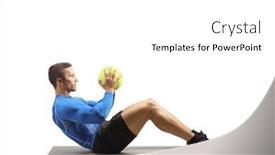  Presentation with sportswear - Cool new PPT layouts with young-man-in-sportswear-exercising backdrop and a white colored foreground