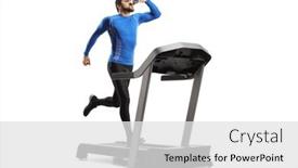  Presentation with running treadmill - Beautiful PPT layouts featuring young-man-in-sportswear-running backdrop and a white colored foreground
