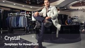  Presentation with special education young adult man - Presentation theme featuring young man in stylish coat background and a  colored foreground