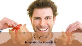  Presentation with man in suit and tie - Slide deck enhanced with young-man-in-suit-carries background and a coral colored foreground