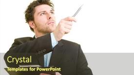  Presentation with inventory - Presentation consisting of young-man-in-suit background and a tawny brown colored foreground