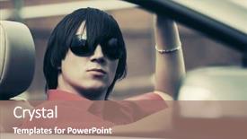  Presentation with mom driving - Amazing slide deck having young man in sunglasses driving backdrop and a  colored foreground