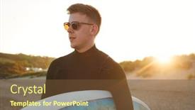  Presentation with staycation - Audience pleasing slide set consisting of young-man-in-sunglasses-wearing backdrop and a tawny brown colored foreground