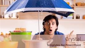  Presentation with neighbors - Slide deck enhanced with young-man-in-water-leakage background and a coral colored foreground