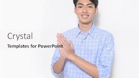  Presentation with long sleeve - Theme having young-man-in-wearing-long background and a white colored foreground