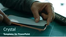  Presentation with web - Presentation theme featuring young-man-installs-a-screen background and a  colored foreground