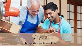  Presentation with old man - Theme having young-man-is-doing background and a coral colored foreground