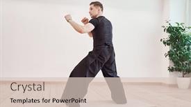  Presentation with karate - Beautiful slide set featuring young-man-is-engaged backdrop and a lemonade colored foreground