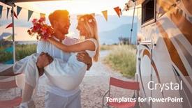  Presentation with honeymoon - Theme with young-man-is-holding background and a coral colored foreground