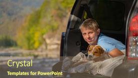  Presentation with russell - Cool new theme with young-man-is-resting backdrop and a violet colored foreground