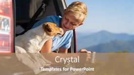  Presentation with nature - Beautiful PPT layouts featuring young-man-is-resting backdrop and a coral colored foreground