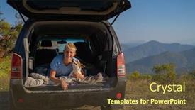  Presentation with russell - Audience pleasing slide set consisting of young-man-is-resting backdrop and a tawny brown colored foreground