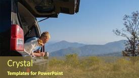  Presentation with russell - PPT theme consisting of young-man-is-resting background and a tawny brown colored foreground