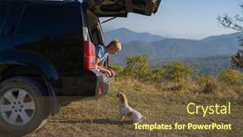  Presentation with russell - PPT layouts having young-man-is-resting background and a tawny brown colored foreground